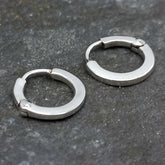 Small chunky silver hoops